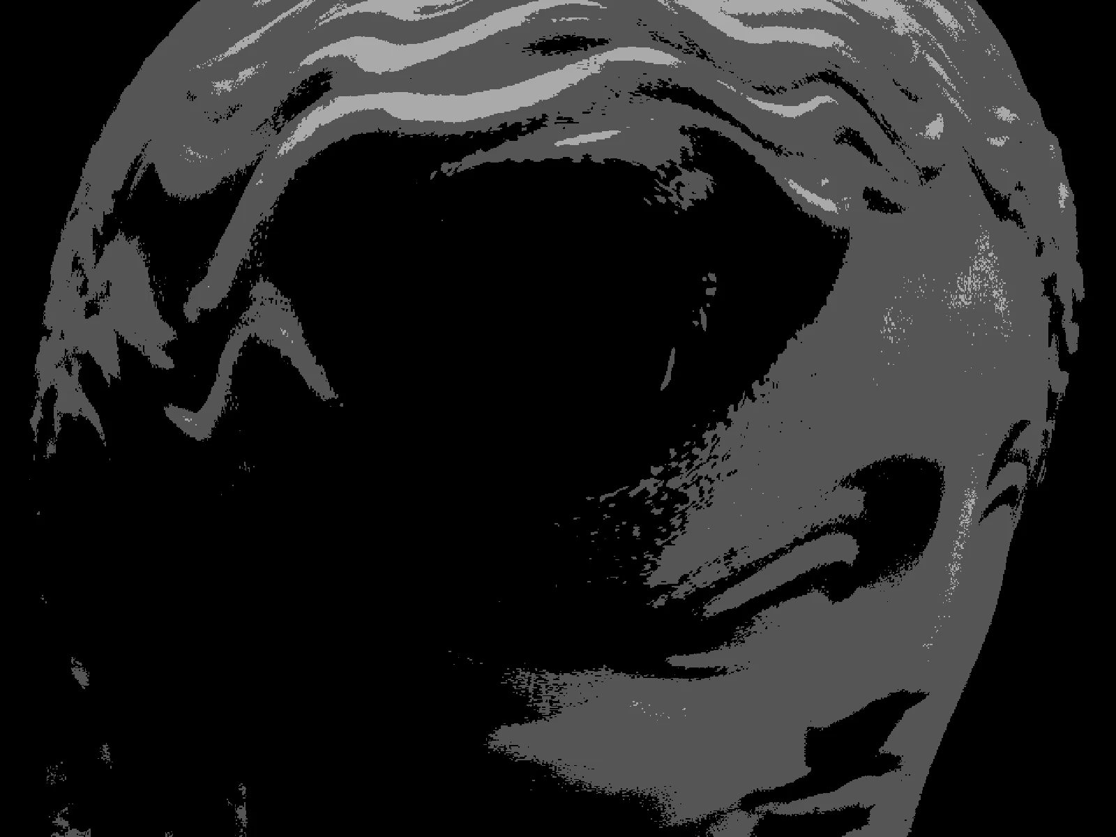 BULGE 10: near-hemispherical, the frame corners falling away